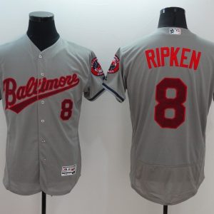 MLB Baltimore Orioles #8 Ripken Grey Elite Jersey