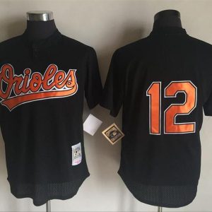 MLB Baltimore Orioles #12 Black 1997 Throwback Jersey