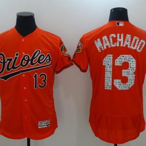 MLB Baltimore Orioles #13 Machado Orange Spring Training Jersey