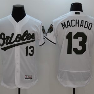 MLB Baltimore Orioles #13 Machado White Memorial Day Elite Jersey