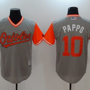 MLB Baltimore Orioles #10 Pappo All Rise Grey Pullover Jersey