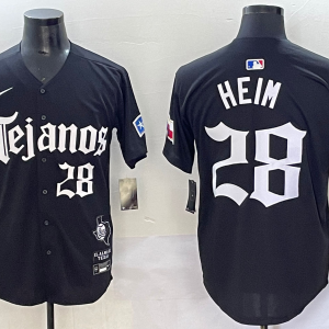 Men's Texas Rangers #28 Heim Black Mexico Cool Base Stitched Baseball Jersey
