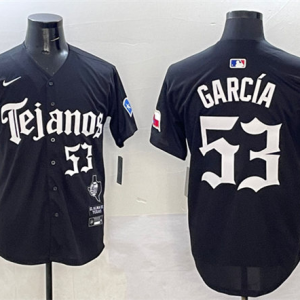 Men's Texas Rangers #53 Adolis Garc??a Black Mexico Cool Base Stitched Baseball Jersey