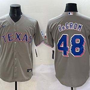 Men's Texas Rangers #48 Jacob DeGrom Grey Nike Game Jersey