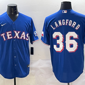 Men's Texas Rangers #36 Langford Royal Nike Game Jersey