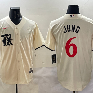 Men's Texas Rangers #6 Josh Jung  Cream Nike Game Jersey