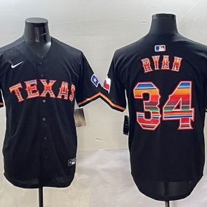 Men's Texas Rangers #34 Ryan Black Mexico Cool Base Stitched Baseball Jersey