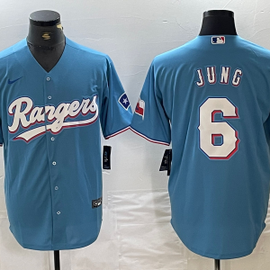 Men's Texas Rangers #6 Josh Jung Blue Nike Game Jersey