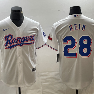 Men's Texas Rangers #28 Jonah Heim White Nike Game Jersey