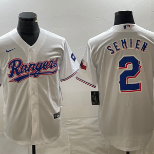 Men's Texas Rangers #2 Marcus Semien White Nike Game Jersey