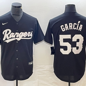 Men's Texas Rangers #53 Adolis Garc??a Black Nike Game Jersey