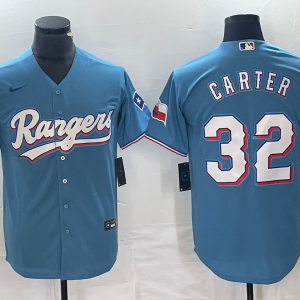 Men's Texas Rangers #32 Carier Blue Nike Game Jersey