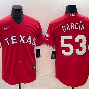 Men's Texas Rangers #53 Adolis Garc??a Red Nike Game Jersey