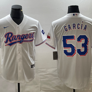 Men's Texas Rangers #53 Adolis Garc??a White Nike Game Jersey