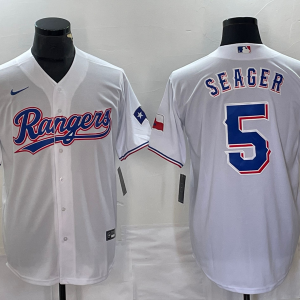 Men's Texas Rangers #5 Corey Seager White Nike Game Jersey