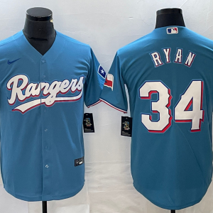Men's Texas Rangers #34 Ryan Blue Nike Game Jersey