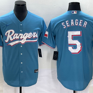 Men's Texas Rangers #5 Corey Seager Teal Nike Game Jersey