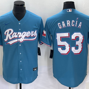 Men's Texas Rangers #53 Adolis Garcia Teal Nike Game Jersey