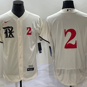 Men's Texas Rangers #2 Marcus Semien Cream 2023 City Connect Flex Elite Jersey