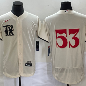 Men's Texas Rangers #53 Adolis Garc??a Cream 2023 City Connect Flex Elite Jersey