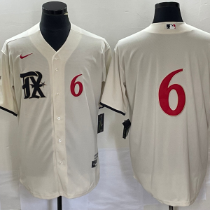 Men's Texas Rangers #6 Josh Jung Cream 2023 City Connect With Patch Stitched Jersey