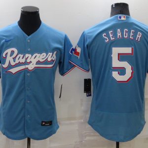 MLB Texas Rangers #5 Corey Seager Blue Flex Base Elite Jersey