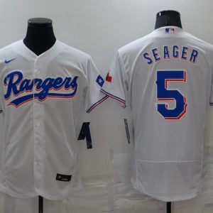MLB Texas Rangers #5 Corey Seager White Flex Base Elite Jersey