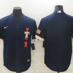 MLB Texas Rangers Blank 2021 Navy Blue All-Star Jersey