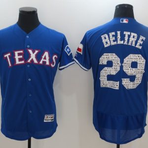 MLB Texas Rangers #29 Beltre Blue Spring Trainging Jersey