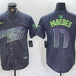 Men's Tampa Bay Rays #17 Isaac Paredes Charcoal 2024 City Connect Limited Stitched Jersey