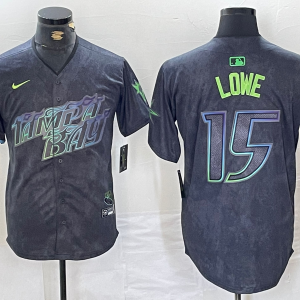 Men's Tampa Bay Rays #15 Josh Lowe Charcoal 2024 City Connect Limited Stitched Jersey
