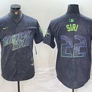Men's Tampa Bay Rays #22 Jose Siri Charcoal 2024 City Connect Limited Stitched Baseball Jersey