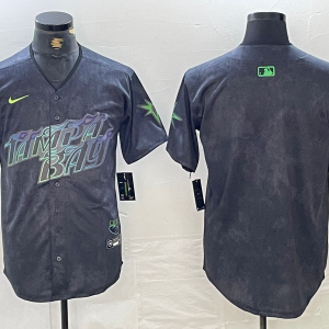 Men's Tampa Bay Rays Blank Charcoal Charcoal 2024 City Connect Limited Jersey