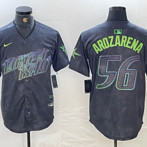 Men's Tampa Bay Rays #56 Randy Arozarena Charcoal 2024 City Connect Limited Jersey