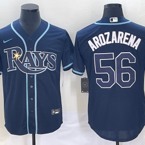 MLB Tampa Bays Rays #56 Randy Arozarena Navy Game Nike Jersey