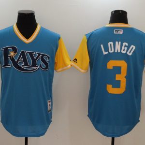 MLB Tampa Bay Rays #3 Longo All Rise Blue Pullover Jersey