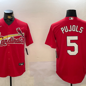 MLB St. Louis Cardinals #5 Pujols Red Nike Game Stitched Jersey