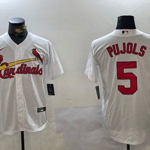 MLB St. Louis Cardinals #5 Pujols White Nike Game Stitched Jersey