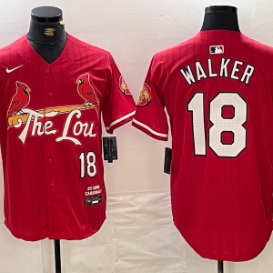 Men's St. Louis Cardinals #18 Jordan Walker Red 2024 City Connect Limited Stitched Jersey