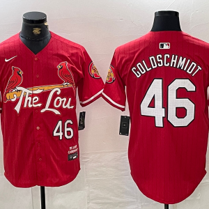 Men's St. Louis Cardinals #46 Paul Goldschmidt Red 2024 City Connect Stitched Baseball Jersey