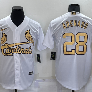 MLB St. Louis Cardinals #28 Nolan Arenado White 2022 All-Star Jersey