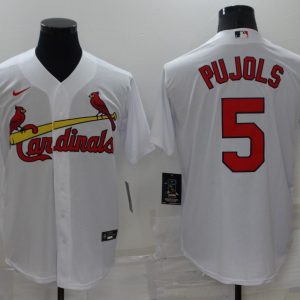MLB St. Louis Cardinals #5 Pujols White Game Nike Jersey