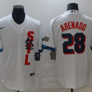 MLB St. Louis Cardinals #28 Nolan Arenado 2021 White All-Star Jersey