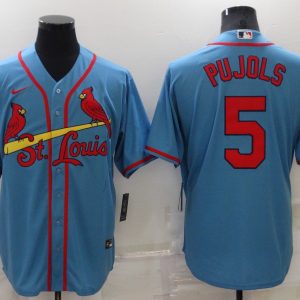 MLB St. Louis Cardinals #5 Pujols Blue Game Nike Jersey