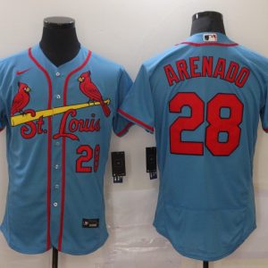MLB St. Louis Cardinals #28 Nolan Arenado Blue Flex Base Elite Jersey