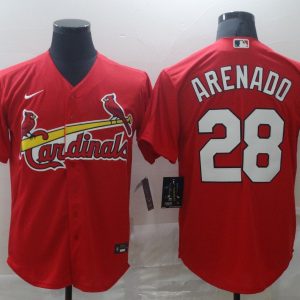 MLB St. Louis Cardinals #28 Nolan Arenado Red Game Nike Jersey