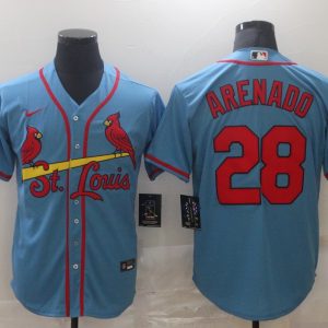 MLB St. Louis Cardinals #28 Nolan Arenado Blue Game Nike Jersey