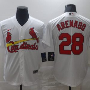 MLB St. Louis Cardinals #28 Nolan Arenado White Game Nike Jersey