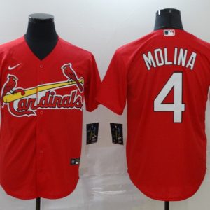 MLB Cardinals #4 Yadier Molina Red Game Nike Jersey