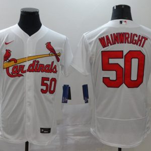 MLB Cardinals #50 Wainwright White Flex Base Elite Jersey